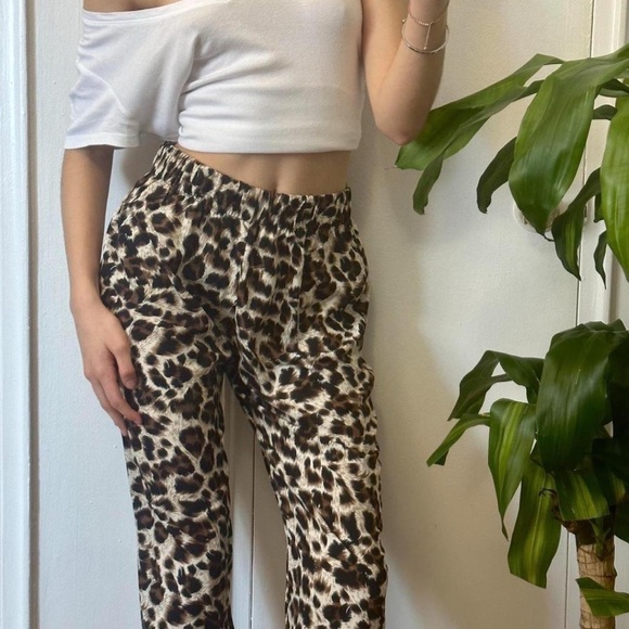 💜Vintage Leopard Print High Rise Pants Size Medium - Picture 4 of 8